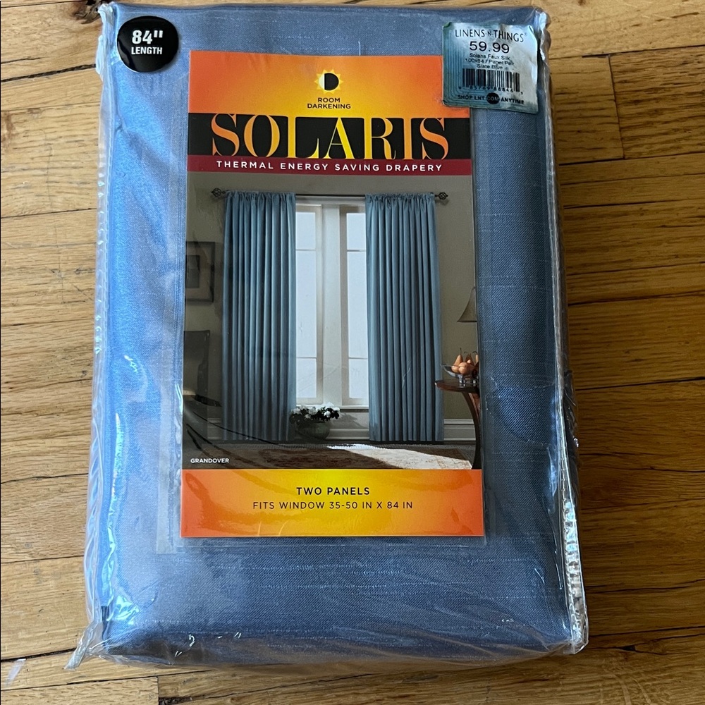 Solaris Slate Blue Thermal Drapery Panels
